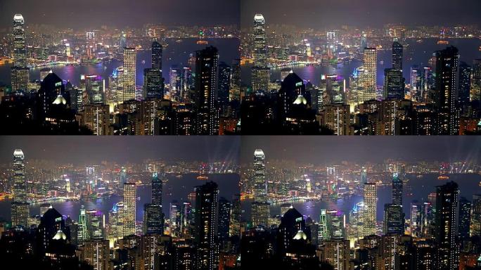 香港之夜和灯光秀