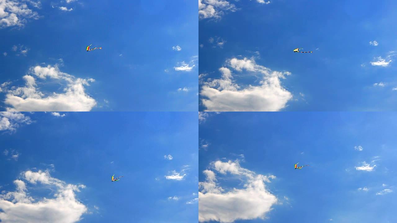 彩色风筝在天空中飞翔