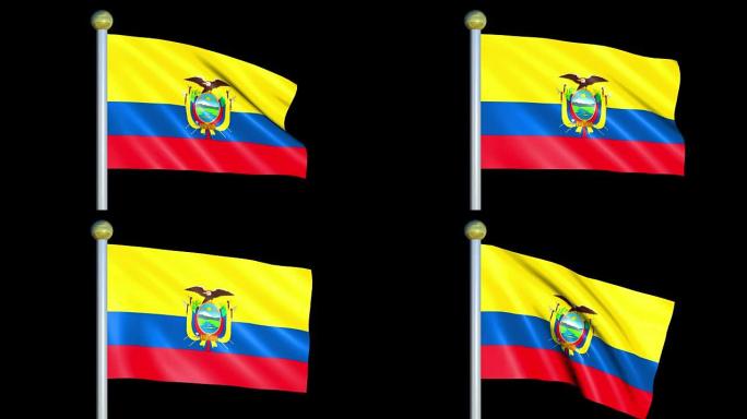 厄瓜多尔的大型循环动画国旗