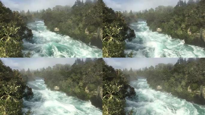 新西兰陶波湖卡瀑布湍急的小溪