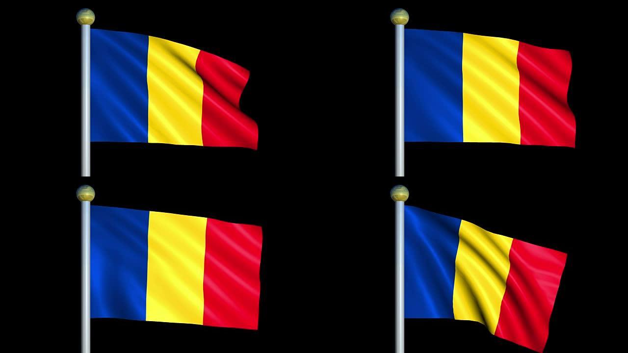 罗马尼亚的大型循环动画国旗