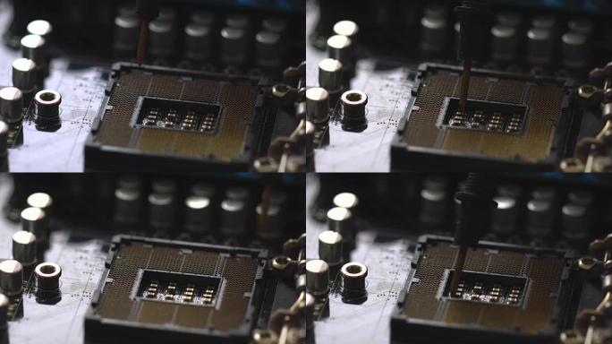 修复和焊接cpu芯片微处理器宏的过程