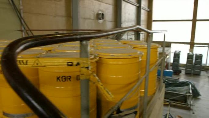 核电站内的核废料桶