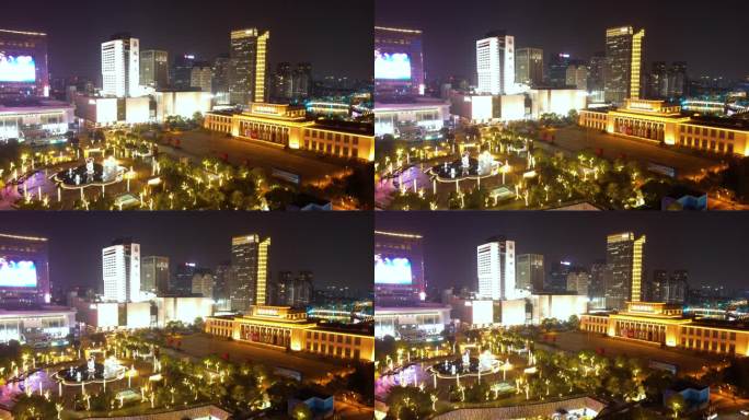 杭州 武林广场夜景  环城北路 西湖文化