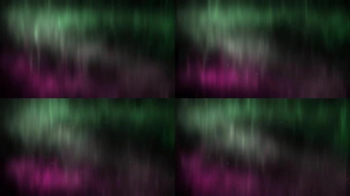 北极光aurora Borealison星空的背景。绿色和红色。4k。