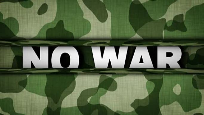 没有战争文字动画在军事门，渲染，背景，循环