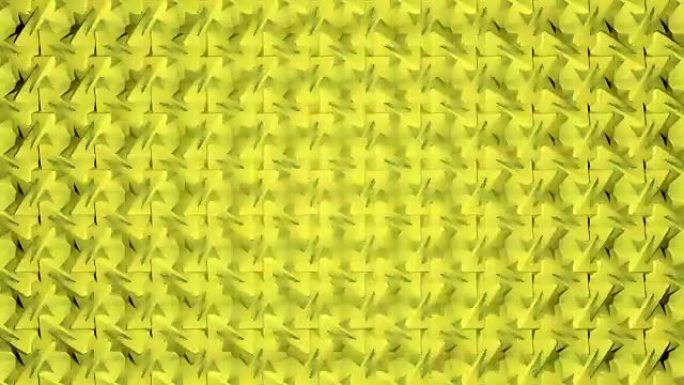 抽象视频黄色几何圆形背景无缝循环。