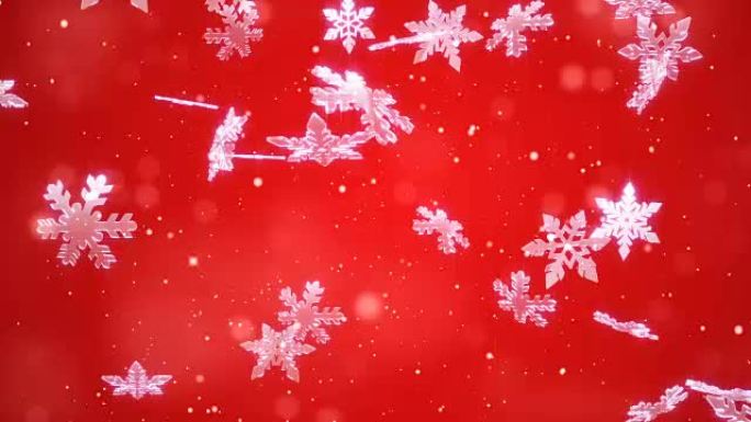 抽象雪花圣诞节日背景与红色调