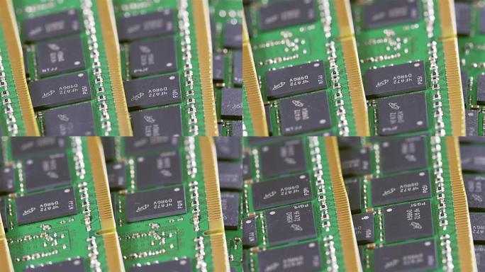 许多DDR4计算机内存模块 (RAM) 滑动视频