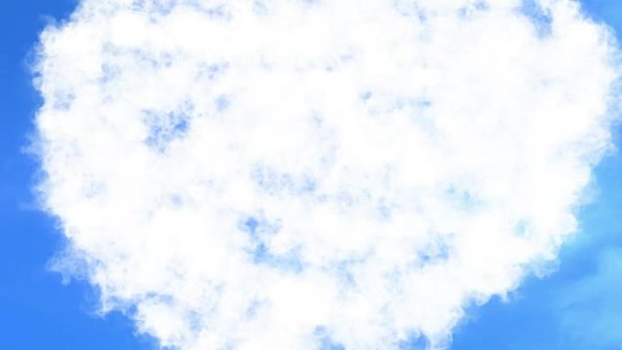 抽象的充满爱心的概念在蓝天白云背景上绘制阿尔法频道哑光，情人节节日活动节日符号标志