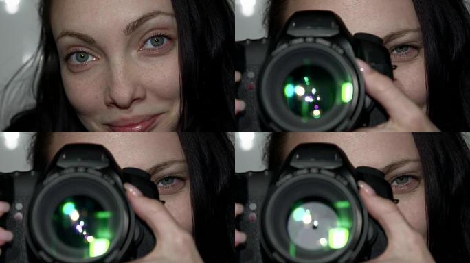 摄影师在展馆里工作