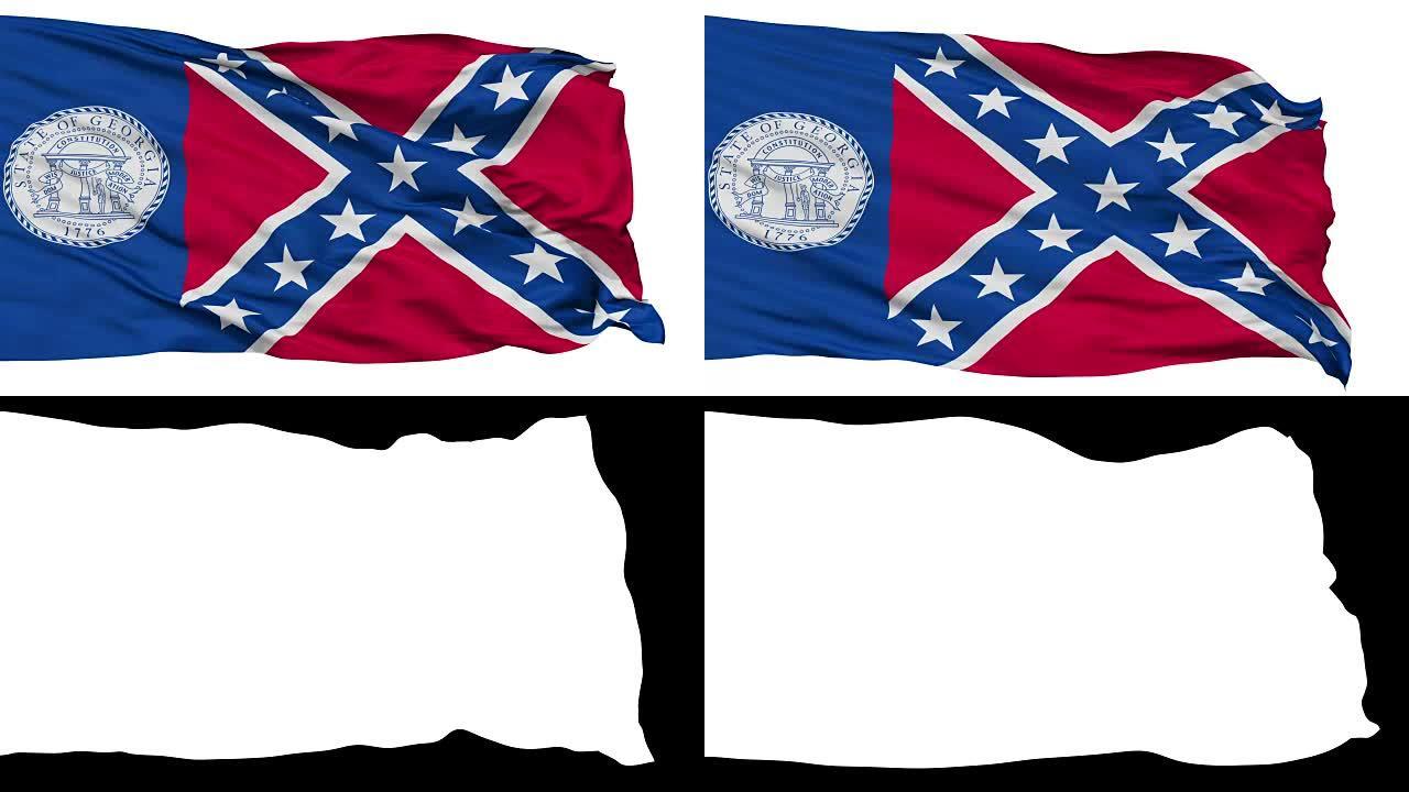 孤立地挥舞着佐治亚州特伦顿市的国旗