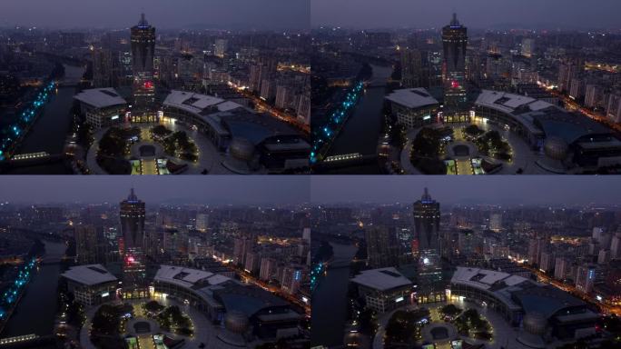 杭州 武林广场夜景  环城北路 西湖文化