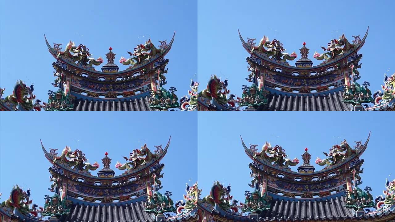 亚洲龙在台湾的屋顶中国道庙