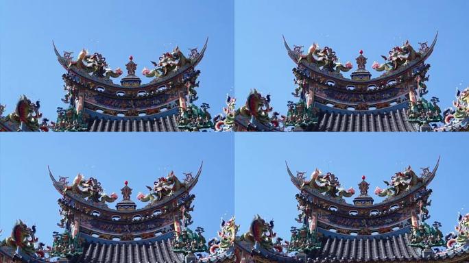 亚洲龙在台湾的屋顶中国道庙