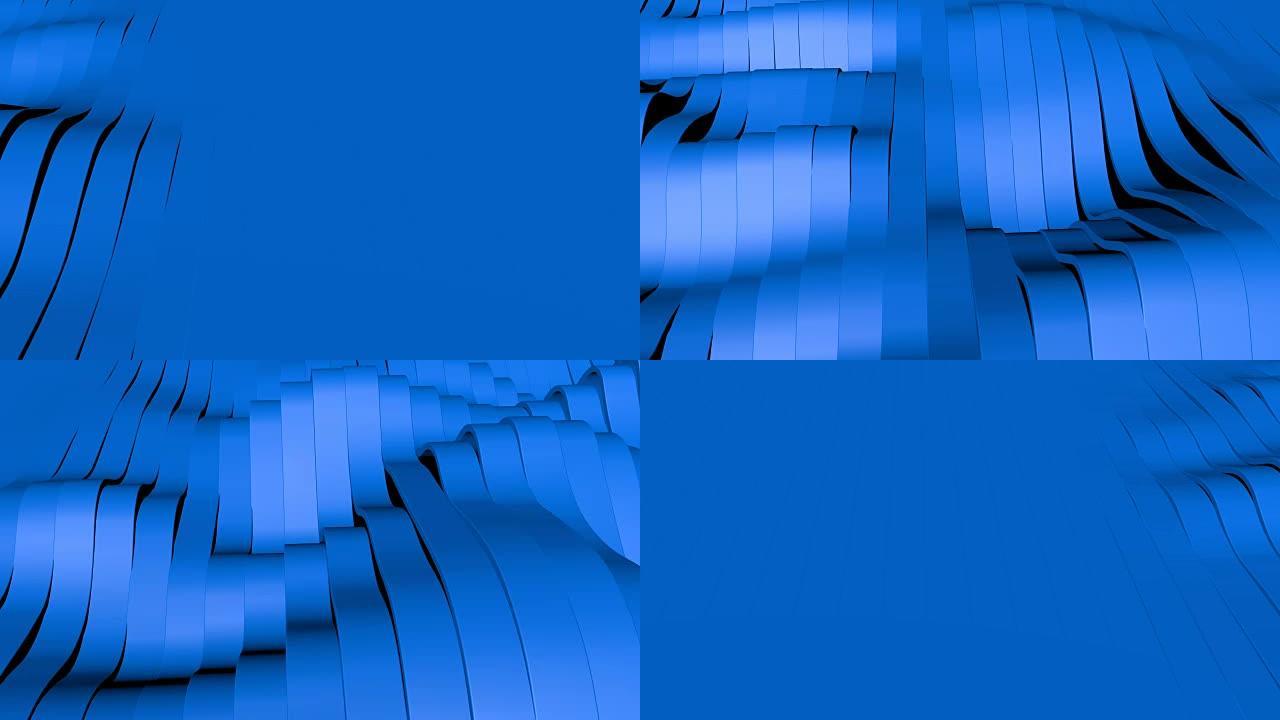 动画抽象蓝色波浪乐队
