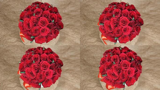 红玫瑰圆形花束浪漫转折
