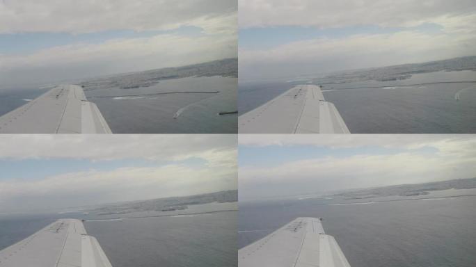 从石垣岛起飞的飞机上鸟瞰图。