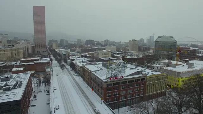 俄勒冈州波特兰的空中雪