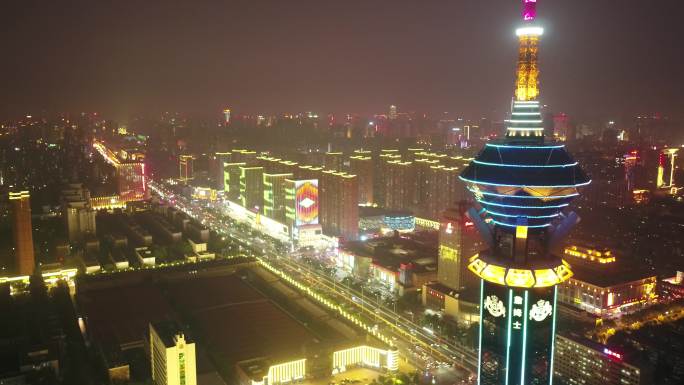 石家庄电视塔夜景 全景