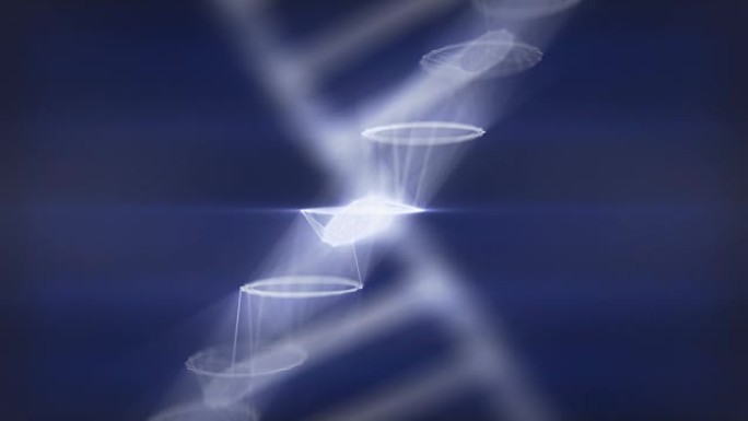 向内看人类的DNA化妆并缩小以显示螺旋扭曲的形状