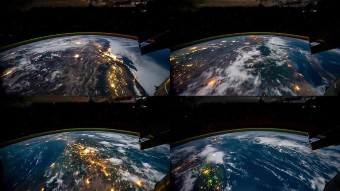 从国际空间站看到的地球。NASA提供的这段视频的元素。