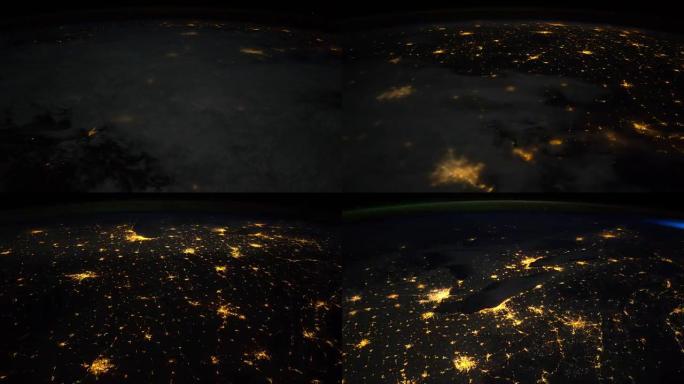 从国际空间站看到的夜间地球。美国国家航空航天局提供的这段视频的元素