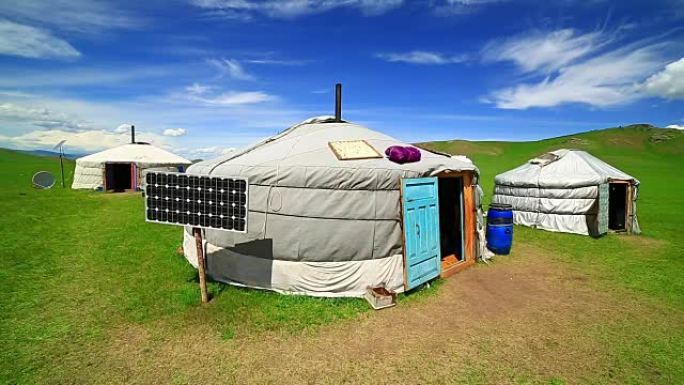 蒙古蒙古包使用太阳能