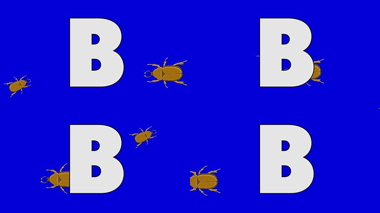 字母B和甲虫 (背景)