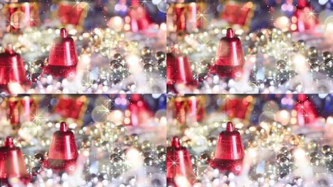 圣诞装饰铃铛和闪光可循环