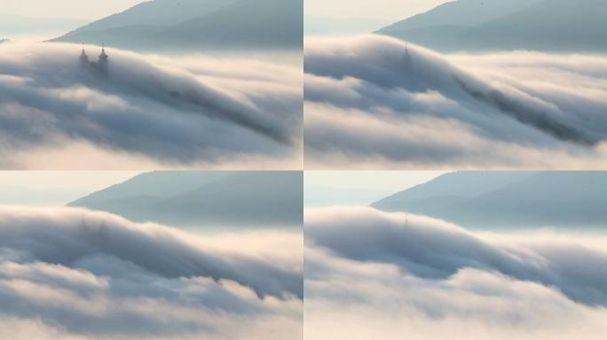 加略山上空的云-斯洛伐克景观，班斯卡·斯蒂夫尼察