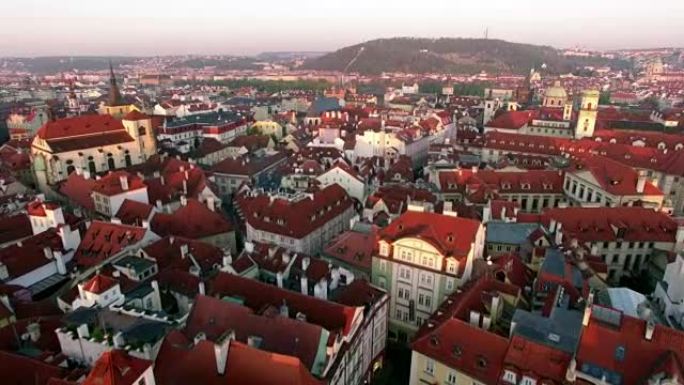 捷克共和国布拉格旧中心鸟瞰图