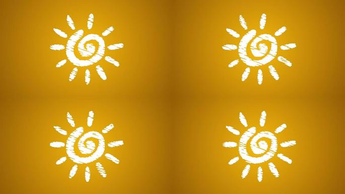 图标太阳是否用粉笔画，手绘动画4K