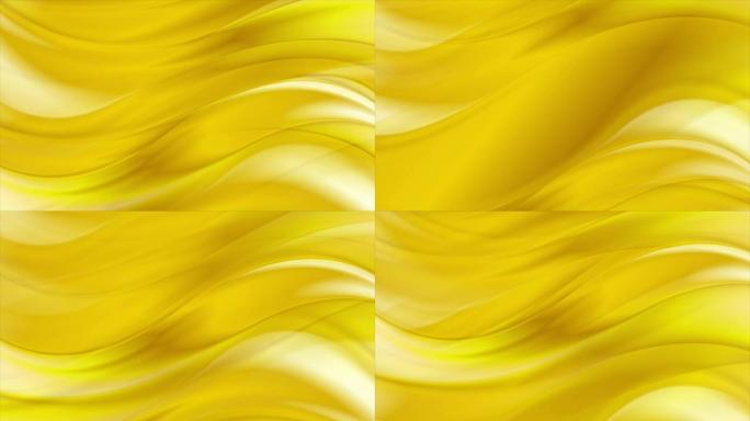 金色抽象平滑液体波视频动画