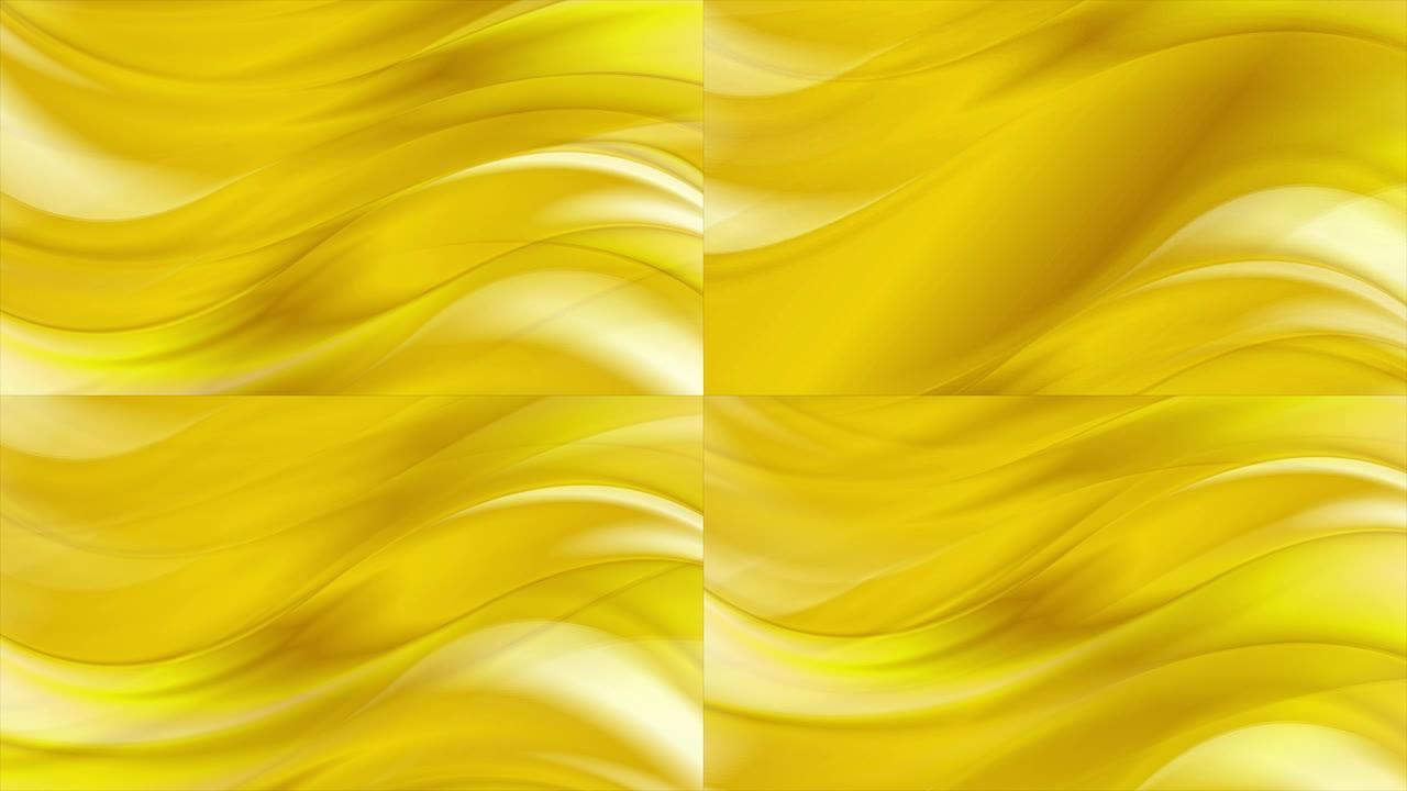 金色抽象平滑液体波视频动画