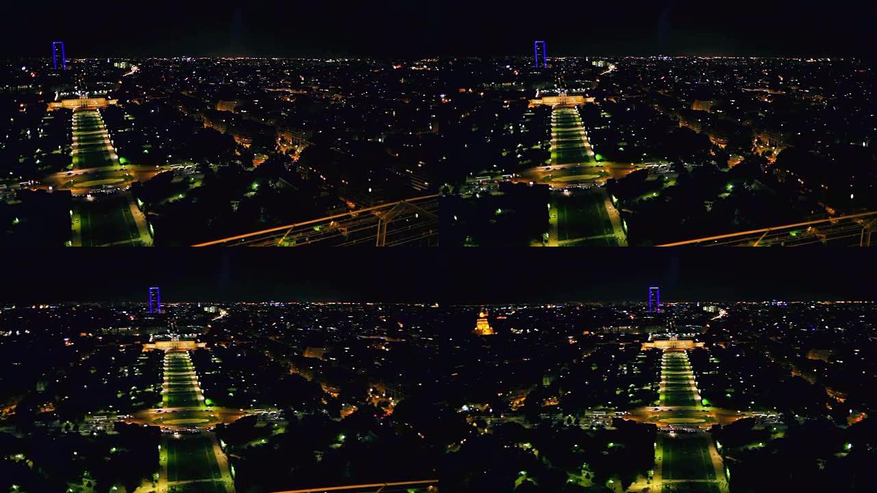 从埃菲尔铁塔看巴黎夜景