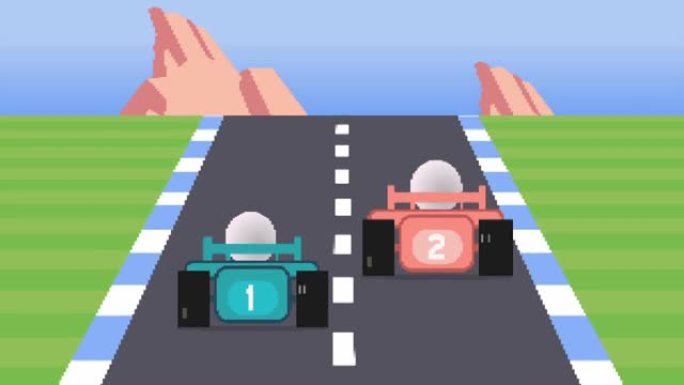 模拟20世纪80年代8位赛车视频游戏