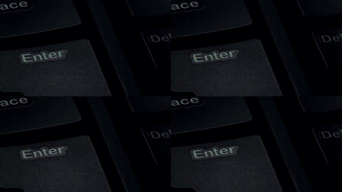 按计算机键盘上的enter键。特写
