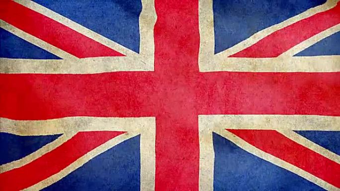 英国国旗背景。英国的风格化旗帜，带有垃圾纹理背景。