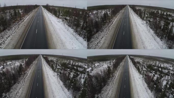 飞越北方空旷的道路