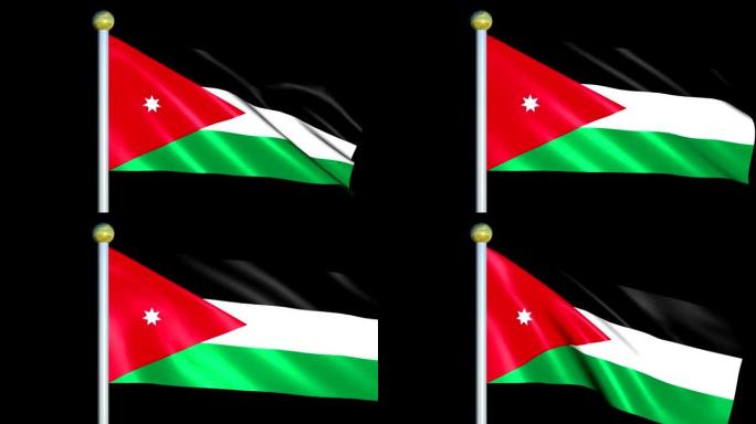 约旦的大型循环动画旗帜