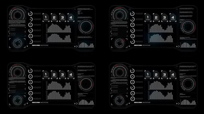 4k动画平视显示器界面代码图形条形图元素网络网络技术概念