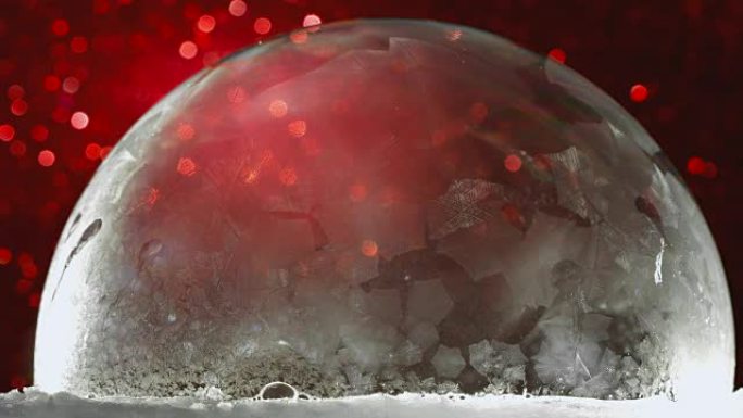 冰雪飞舞的冰冻泡泡，寒假背景