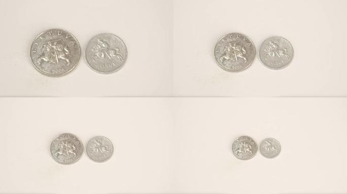 旧立陶宛2008硬币和1991立陶宛硬币