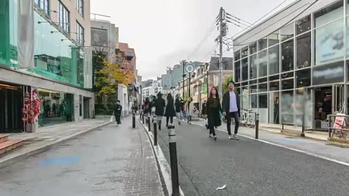 4k延时平移: 日本东京猫街原宿的行人拥挤