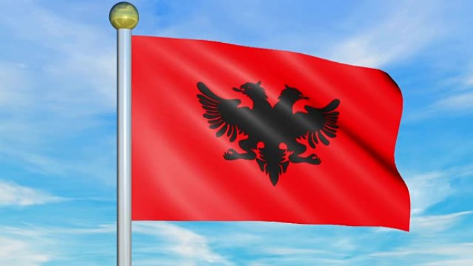 阿尔巴尼亚的大型循环动画国旗