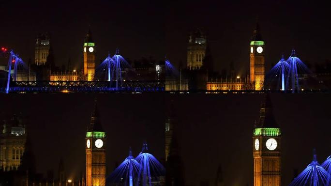 伦敦大本钟的夜景