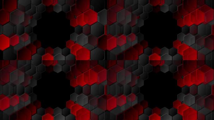 红黑科技六边形视频动画