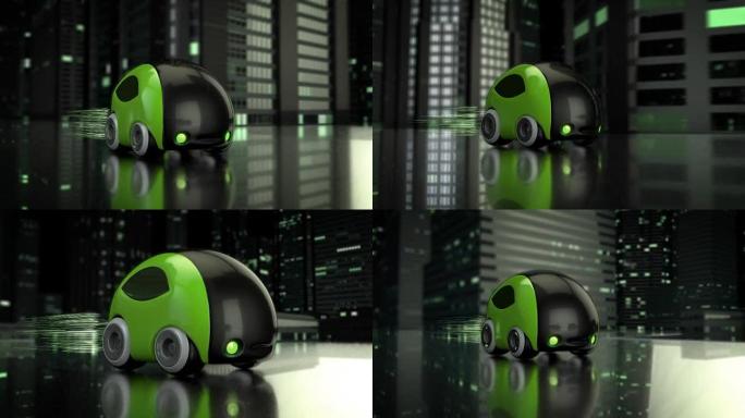 绿色概念汽车设计-3D动画
