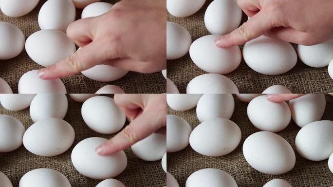 新鲜白色大生鸡蛋